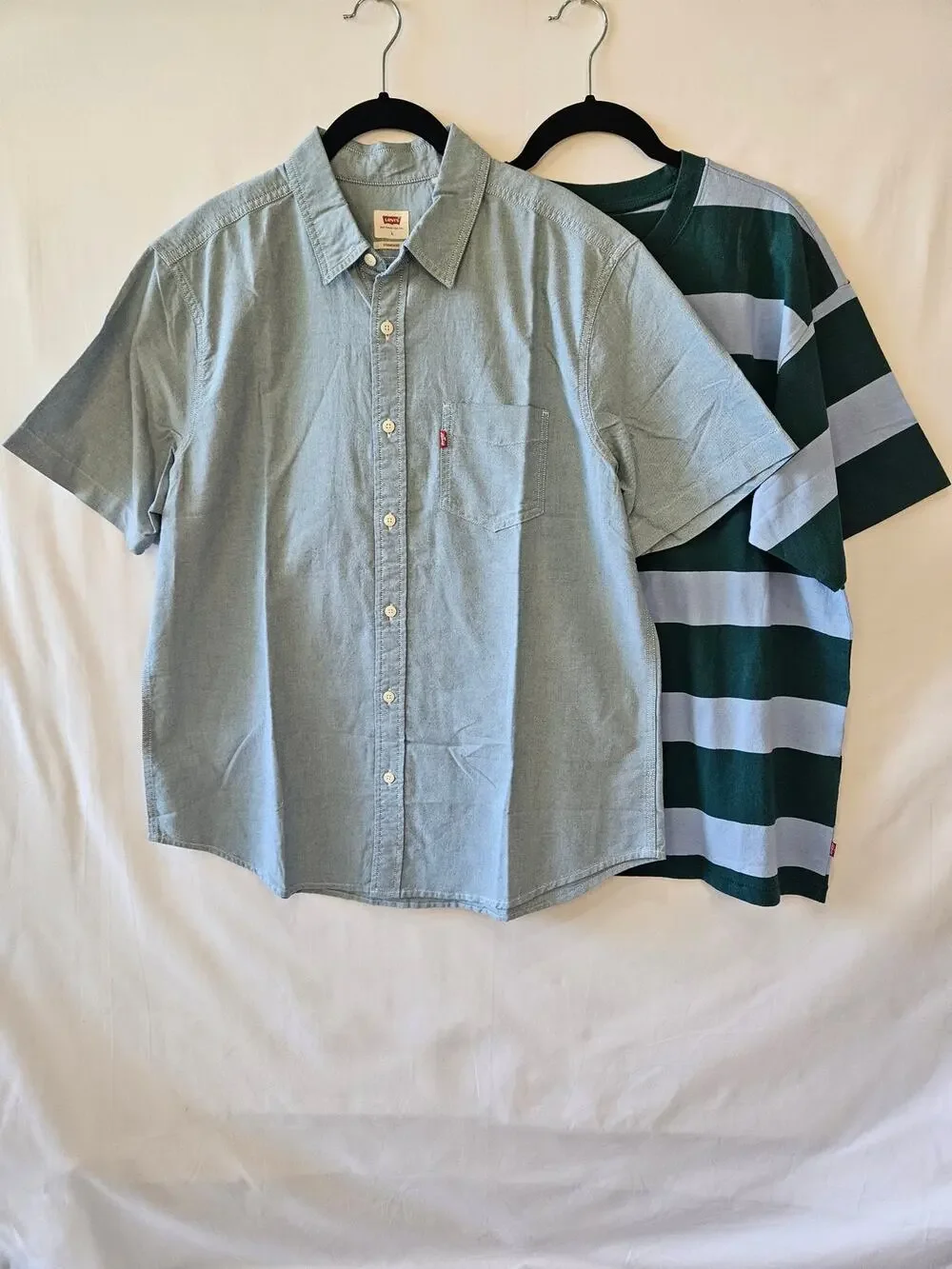 Levi's Shirts Stripes Button Up Blue Green Large Bundle